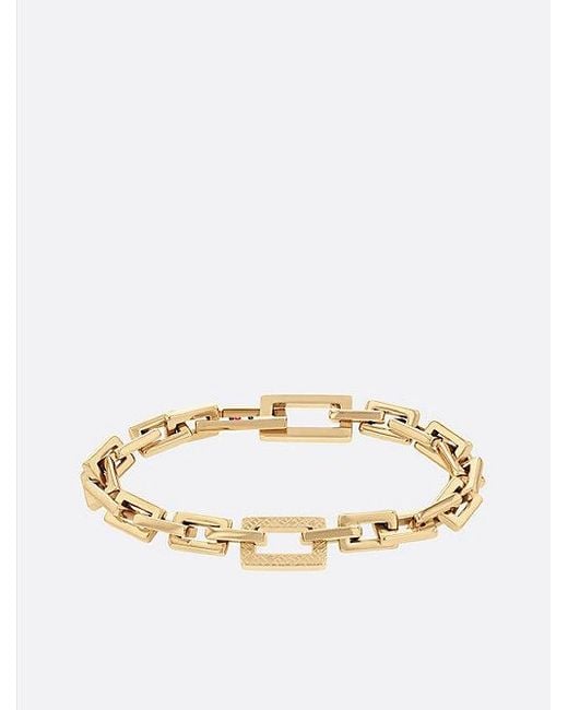 Tommy Hilfiger Vergulde Schakelarmband Met Th-Monogram in het Metallic