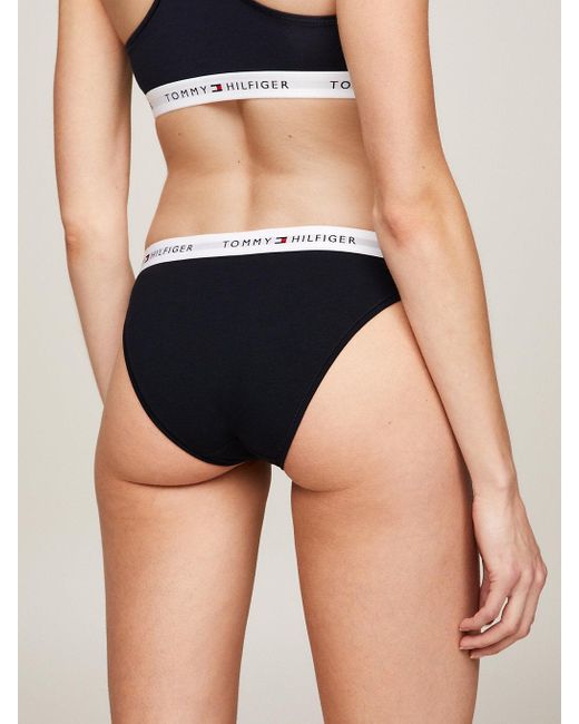 Slip Tommy Icons Con Logo Ripetuto di Tommy Hilfiger in Blue