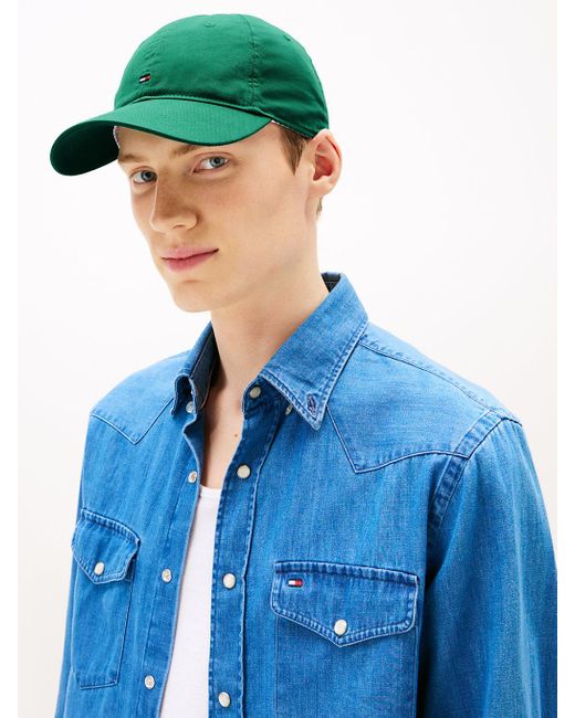 Tommy Hilfiger Green Hilfiger Flag Baseball Cap for men