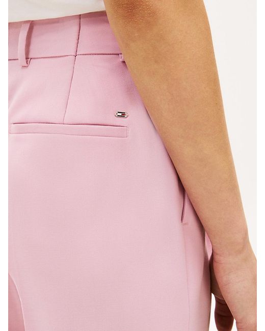 Tommy Hilfiger Pink Timeless Pleated Relaxed Straight Leg Trousers