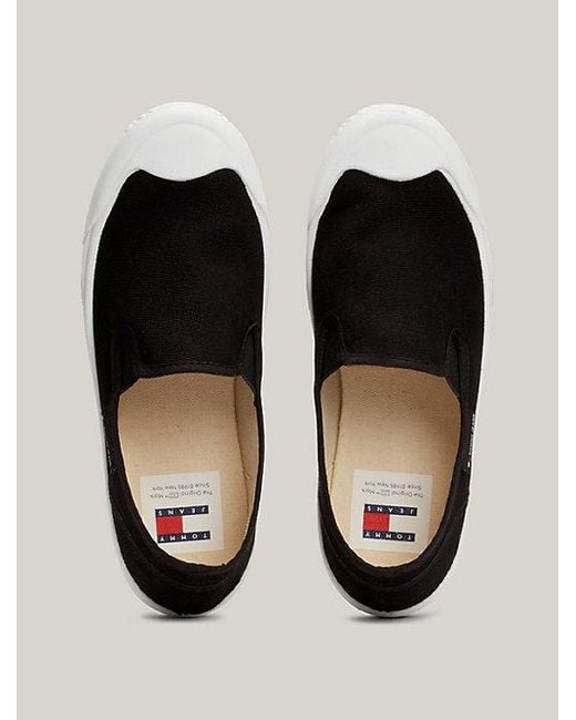 Zapatillas sin cordones con logo esmaltado Tommy Hilfiger de color Black