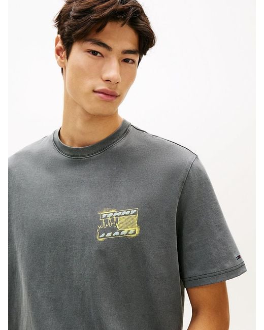 Tommy Hilfiger Gray 90S Back Bubble Logo Jersey T-Shirt for men