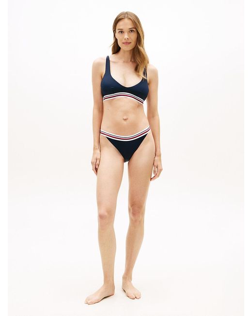 Tommy Hilfiger Blue Global Stripe Cheeky Bikini Bottoms