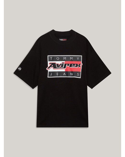 Tommy Hilfiger Black Tommy X Avirex Dual Gender Logo T-shirt for men