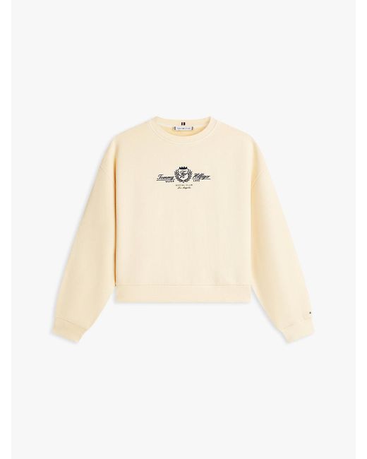 Tommy Hilfiger Natural Crest Embroidery Relaxed Terry Sweatshirt