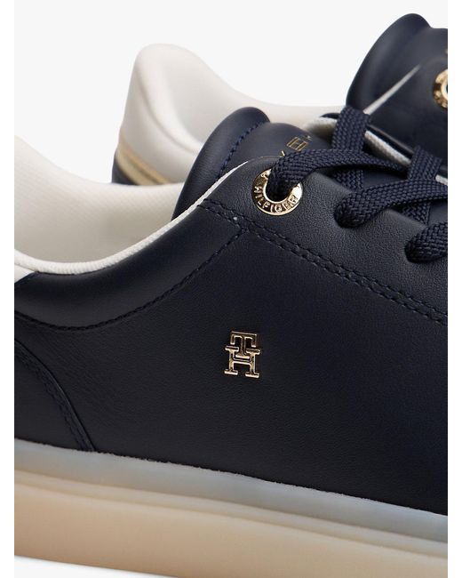 Tommy Hilfiger Blue Th Monogram Leather Trainers