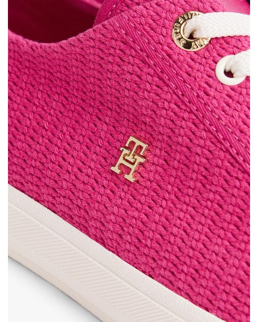 Tommy Hilfiger Pink Th Monogram Textured Trainers