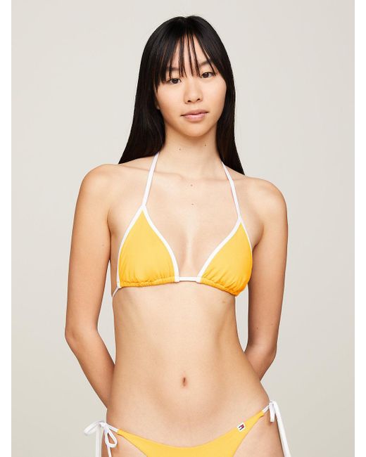 Tommy Hilfiger Yellow Halterneck Triangle Bikini Top