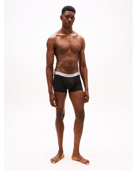 3 Pack Boxer Aderenti Signature Con Logo di Tommy Hilfiger in Black da Uomo
