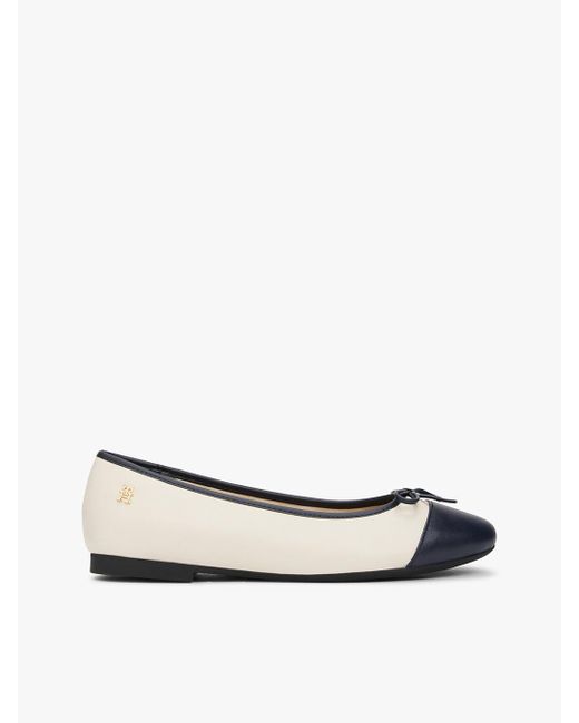 Ballerines En Cuir À Bout Contrasté Tommy Hilfiger en coloris White