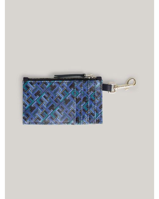 Tommy Hilfiger Blue Th Monoplay Clip-on Credit Card Holder