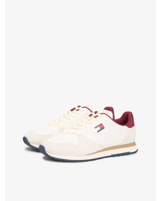 Tommy Hilfiger White Mixed Texture Fine Cleat Trainers for men