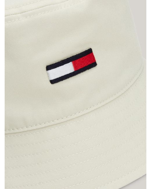 Tommy Hilfiger Natural Elongated Flag Bucket Hat