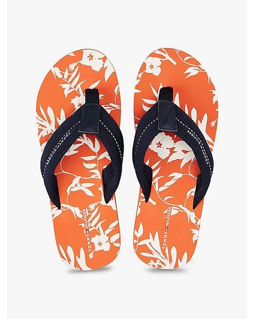 Tommy Hilfiger Teenslipper Met Webbing Band En Print in het Blue voor heren