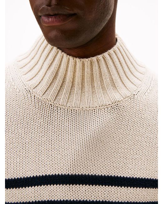 Pull Classique Décontracté Rayé À Col Cheminée Tommy Hilfiger pour homme en coloris Blue