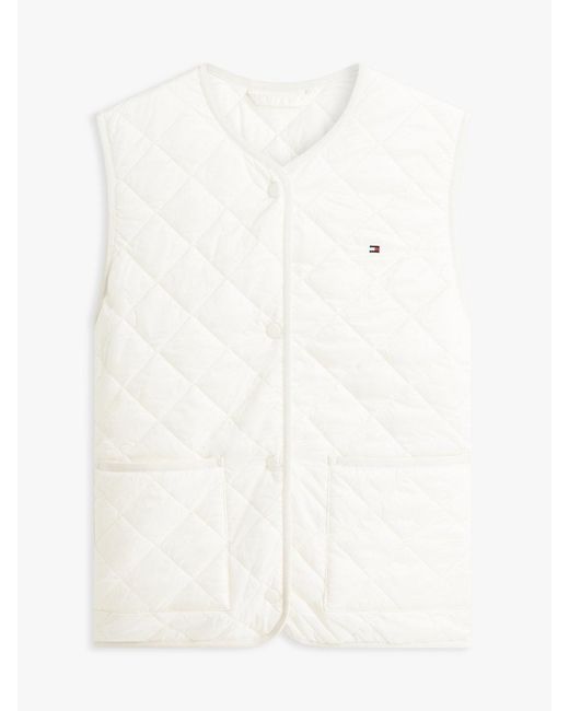 Tommy Hilfiger Natural Shiny Lightweight Padded Quilted Gilet