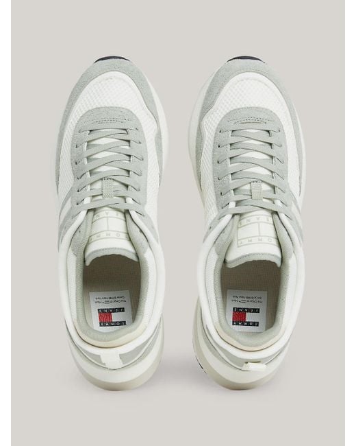 Tommy Hilfiger Metallic Leather Mesh Panel Runner Trainers for men