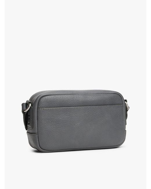 Tommy Hilfiger Gray Premium Leather Logo Camera Bag for men
