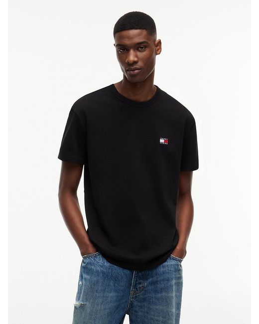 Tommy Hilfiger Black Short Sleeve Solid Cotton Graphic T-shirts for men