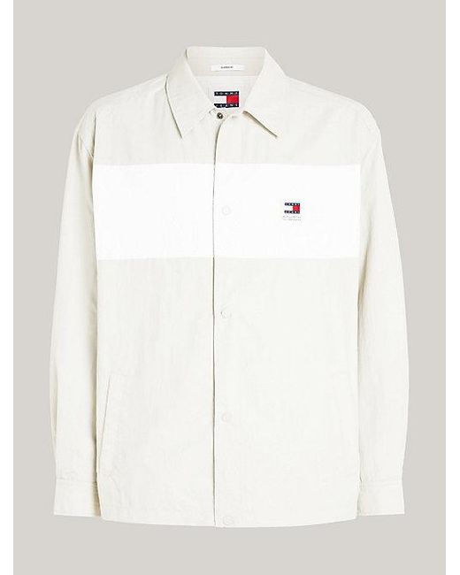 Tommy Hilfiger Colour-blocked Overshirt Met Drukknopen in het White voor heren