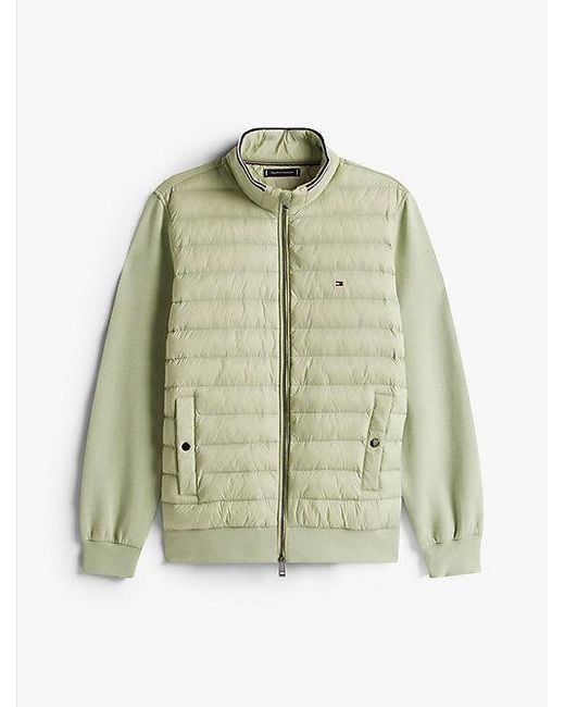 Tommy Hilfiger Quilted Sweatshirt Met Rits En Textuurmix in het Green voor heren