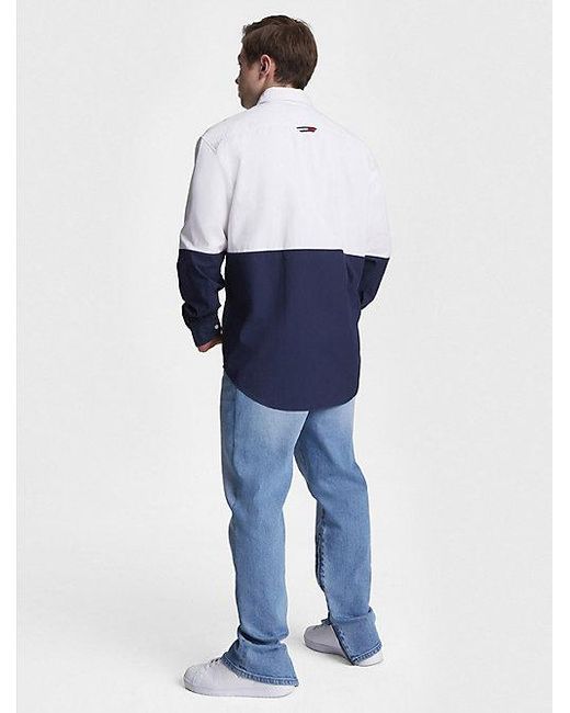 Camisa Adaptive color block de corte holgado Tommy Hilfiger de hombre de color White