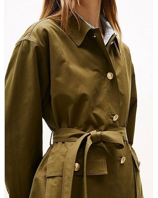 Tommy Hilfiger Green Wasserabweisende Feldjacke Mit Gürtel