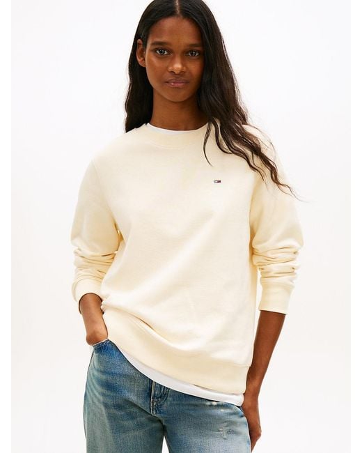 Tommy Hilfiger Natural Brushed Fleece Crew Neck Sweatshirt