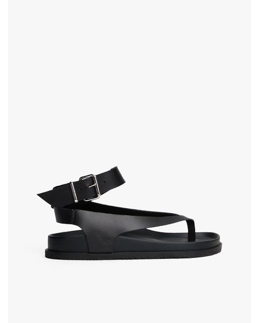 Tommy Hilfiger White Ankle Strap Leather Sandals