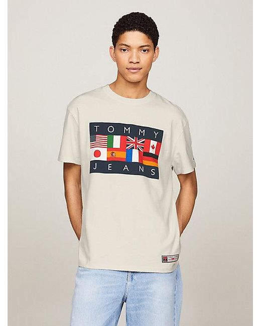 Camiseta Tommy Jeans International Games Tommy Hilfiger de hombre de color White