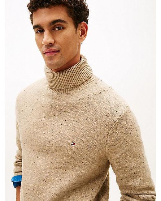 Jersey De Punto Donegal Con Cuello Vuelto Tommy Hilfiger de hombre de color Blue