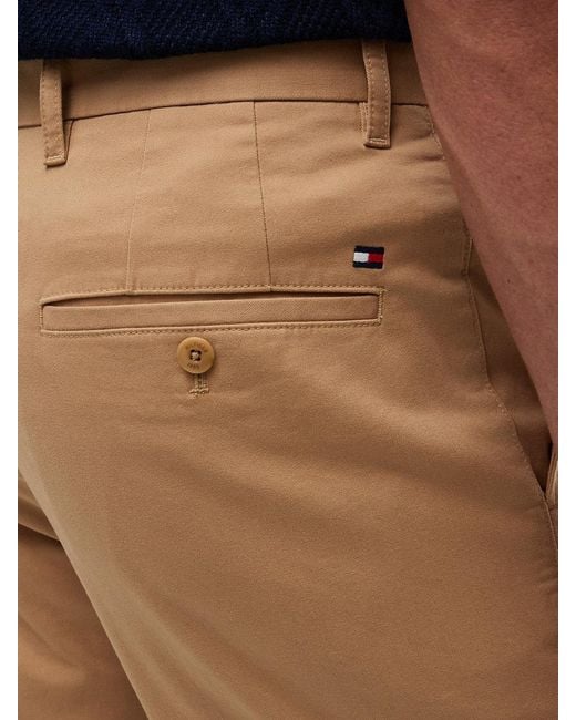 Tommy Hilfiger Natural Denton Twill Straight Fit Chino Shorts for men