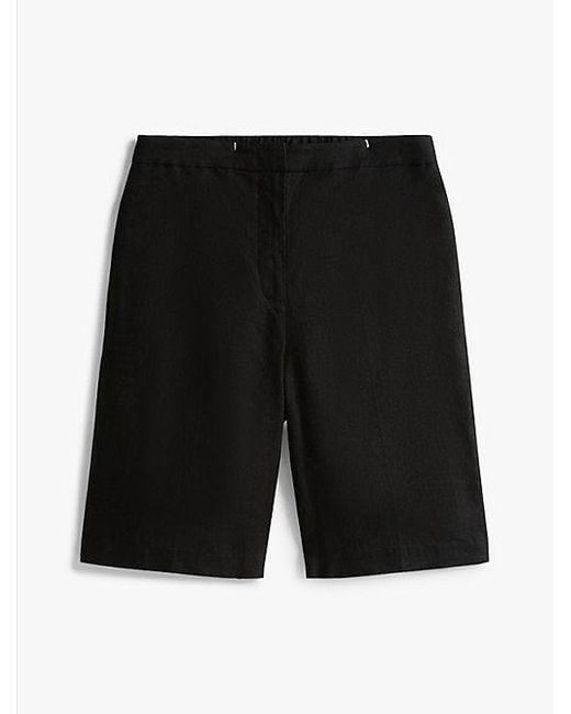 Tommy Hilfiger Black Tailored Slim Fit Shorts Aus Leinenmix