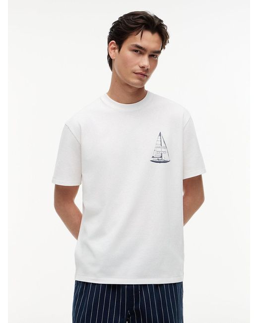 Tommy Hilfiger White Back Graphic Relaxed Jersey T-Shirt for men