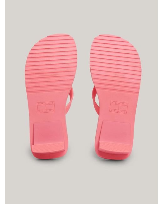 Tommy Hilfiger Pink Block Heel Flip-flops