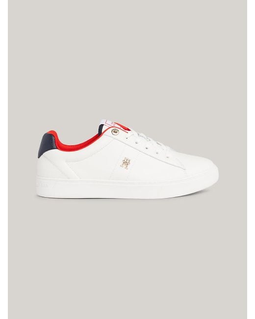 Tommy Hilfiger White Elevated Leather Court Trainers