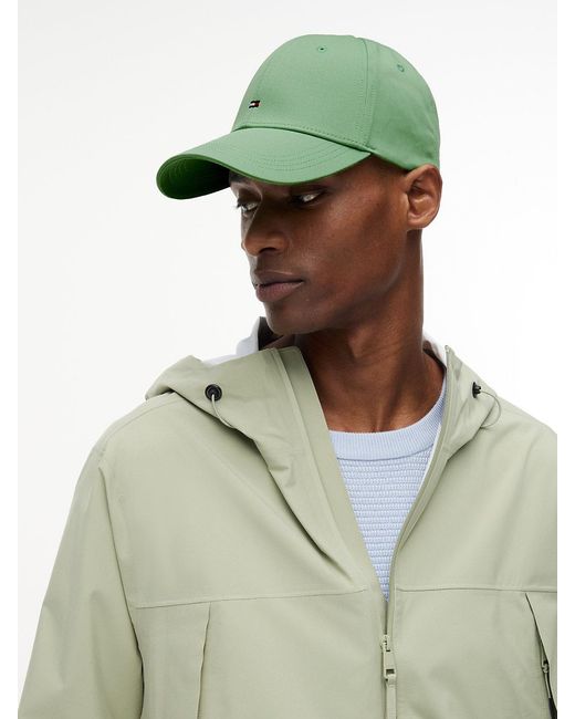 Tommy Hilfiger Green Hilfiger Flag Embroidery Baseball Cap for men