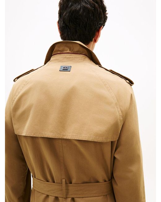 Tommy Hilfiger Metallic Smart Casual Crinkle Relaxed Trench Coat for men