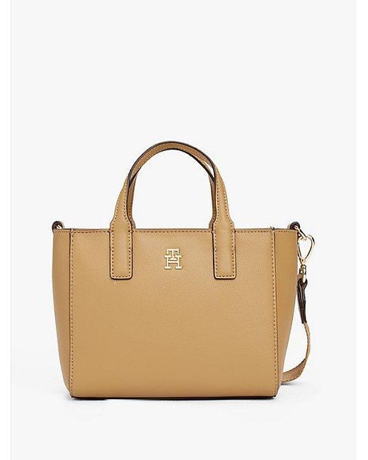 Bolso Tote Th Soft Con Inscripción Tommy Hilfiger de color Natural