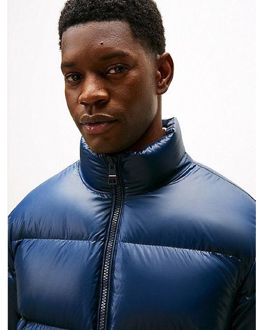 Tommy Hilfiger Glanzend Waterafstotend Pufferjack Met Dons in het Blue voor heren