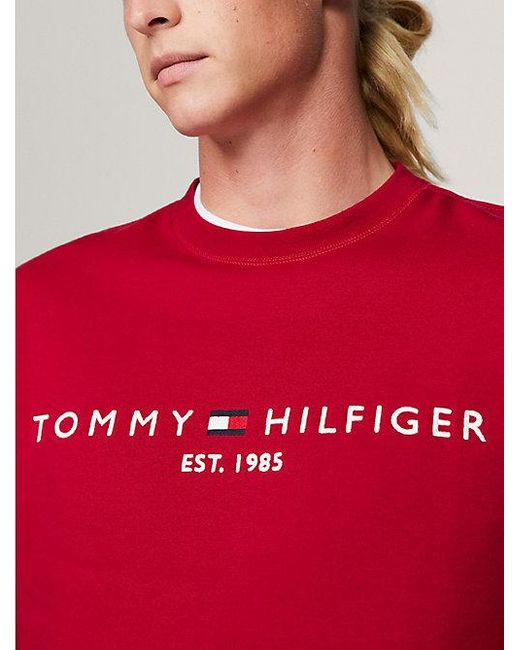 Tommy Hilfiger Regular Fit Sweatshirt Met Geborduurd Logo in het Red voor heren