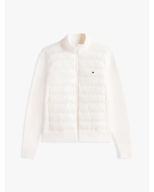 Tommy Hilfiger Natural Lightweight Mixed Knit Padded Jacket