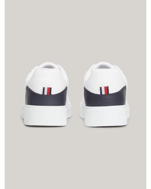 Tommy Hilfiger White Elevated Essential Leather Court Trainers