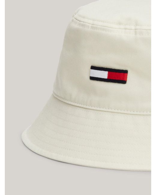 Tommy Hilfiger Natural Elongated Flag Bucket Hat