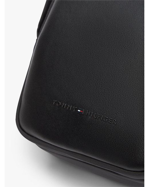 Tommy Hilfiger Black Flag Jacquard Crossbody Reporter Bag for men