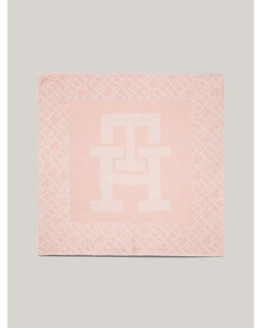 Tommy Hilfiger Essential Chic Grote Sjaal Met Th-monogram in het Pink