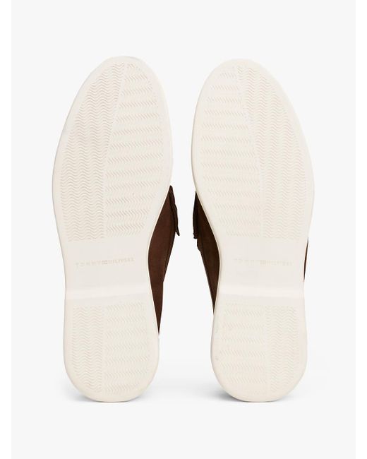 Tommy Hilfiger Brown Signature Leather Loafers for men