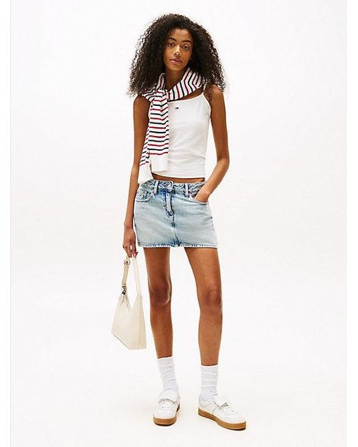 Tommy Hilfiger White Slim Fit Top Mit Spaghettiträgern