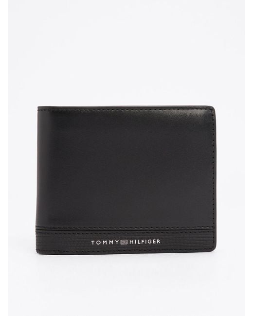 Tommy Hilfiger Black Th Business Leather Coin Pocket Wallet for men