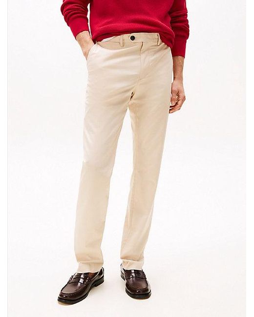 Tommy Hilfiger Denton Smart-Casual Chino Met Rechte Broekspijpen in het Red voor heren